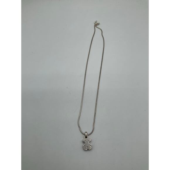 TOUS Rose Vermeil & Silver Sweet Dolls Bear Charm & Necklace about 19in - Picture 1 of 6